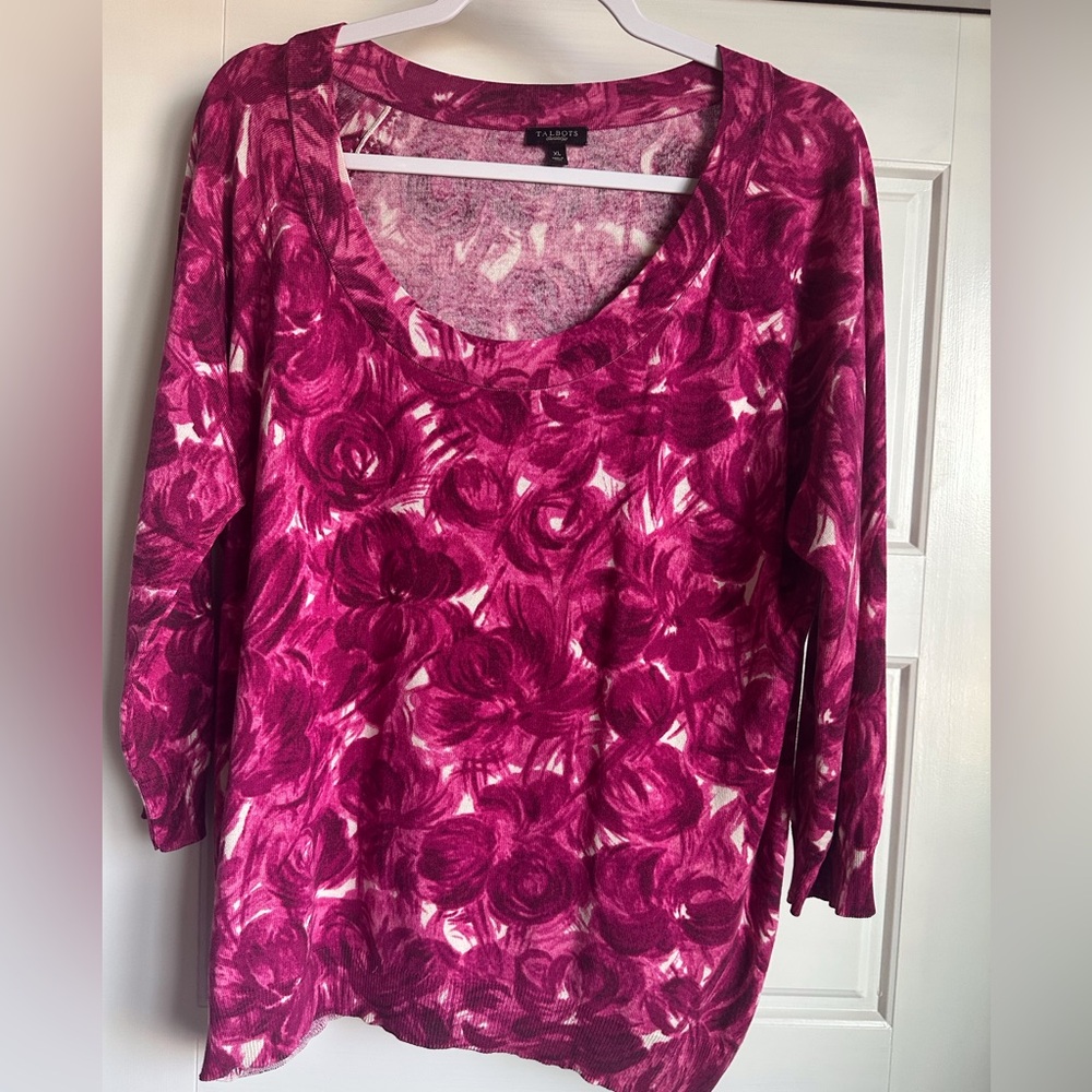 Talbots like new Floral sweater